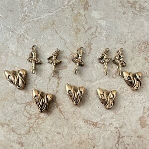 Gold Ballerina and Abstract Charm/bead Set - Women's Jewelry